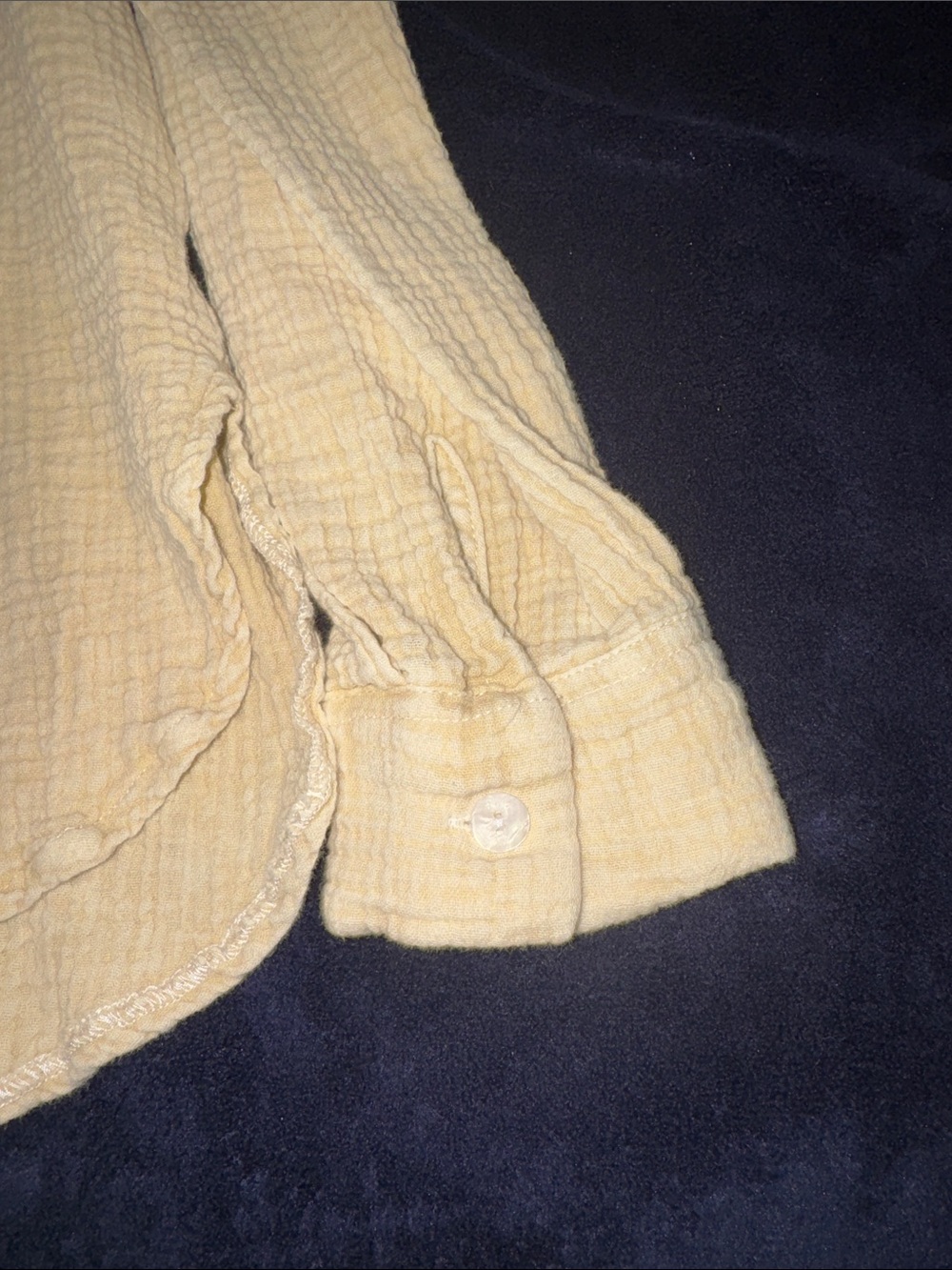 Cream Button Front Textured Tunic - Picture 3 of 5